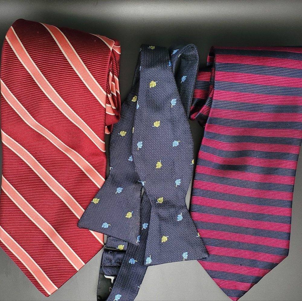 3 Brooks Brothers ties one bow tie
